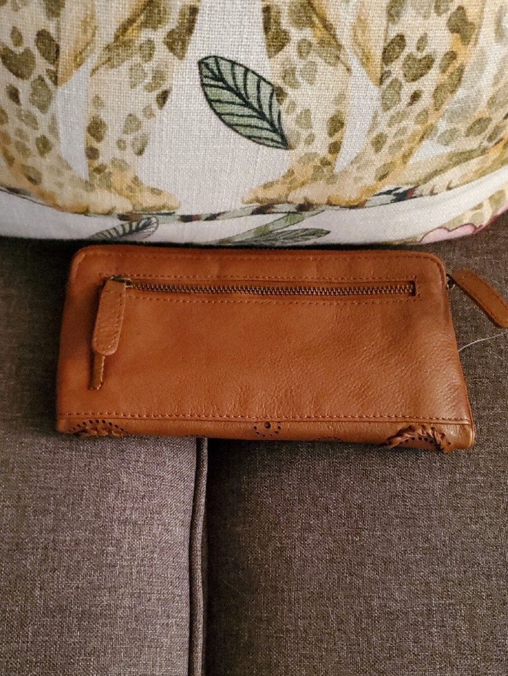 Vilenca Leather Eyelet Detail Wallet - Brown - Picture 2 of 10